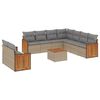 vidaXL 10 pcs conjunto de sof&aacute;s p/ jardim com almofad&otilde;es vime PE bege