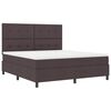 vidaXL Cama Box com colch&atilde;o Marrom Escuro 180 x 200 cm tecido