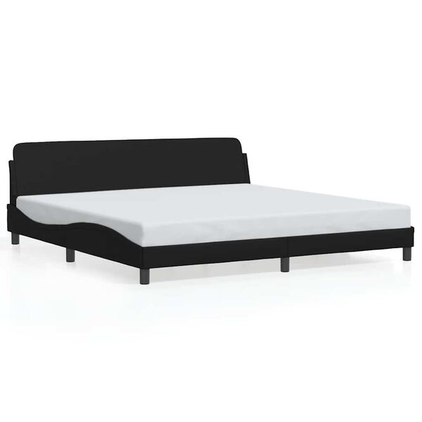 vidaXL Estrutura de cama Dover 193x203cm couro artificial preto