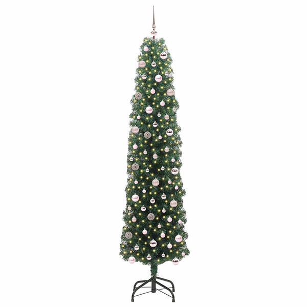 vidaXL &Aacute;rvore de Natal Artificial Verde 240 cm PVC e A&ccedil;o e Pl&aacute;stico