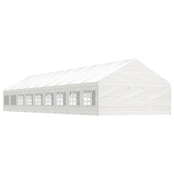 vidaXL Gazebo com telhado 20,07x5,88x3,75 m polietileno branco