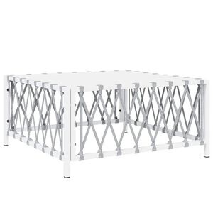 vidaXL Mesa de jardim 70x70x34 cm tecido branco
