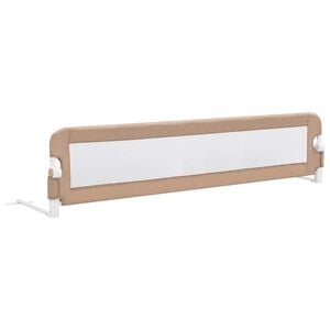 vidaXL Barra segur. cama infantil 180x42cm poli&eacute;ster cinza-acastanhado