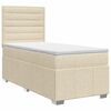 vidaXL Cama box spring com colch&atilde;o Creme 90 x 200 cm Tecido