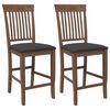 vidaXL Bancos de bar com almofad&otilde;es 2pcs madeira de seringueira maci&ccedil;a