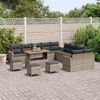 vidaXL Conjunto de Sof&aacute; de Jardim 14 pcs Cinzeto vime PE