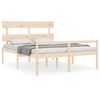vidaXL Cama para idosos com cabeceira 160x200 cm madeira maci&ccedil;a