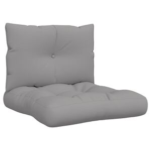 vidaXL Almofad&otilde;es p/ m&oacute;veis de paletes 2 pcs tecido cinza