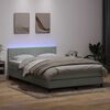 vidaXL Cama box spring c/ colch&atilde;o e LED 140x220 cm veludo cinzento-claro