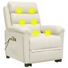 vidaXL Poltrona de massagens veludo cor creme