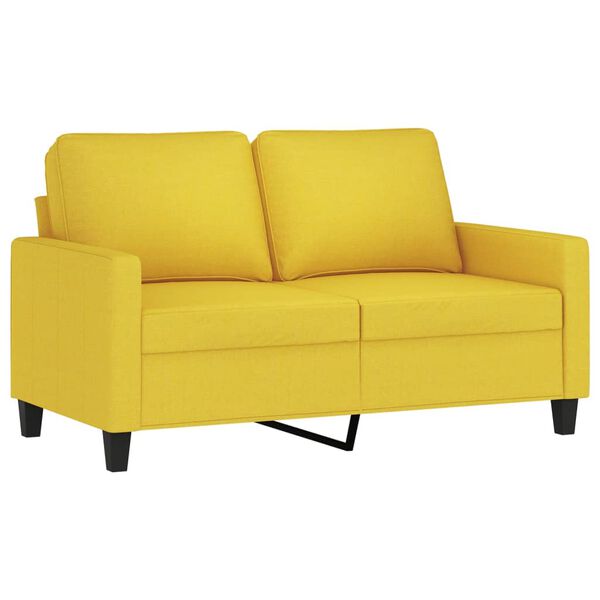 vidaXL Sof&aacute; de 2 lugares 120 cm tecido amarelo-claro