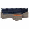 vidaXL Conjunto de Sof&aacute; de Jardim 6 pcs Cinza e Azul Marinho vime PE