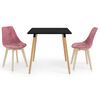 vidaXL 3 pcs conjunto de jantar rosa
