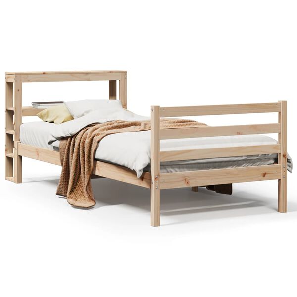 vidaXL Cama sem colch&atilde;o 75x190 cm madeira de pinho maci&ccedil;a