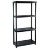 vidaXL Unidade com 4 prateleiras 61x30,5x130 cm pl&aacute;stico preto