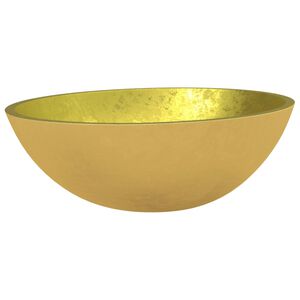 vidaXL Lavat&oacute;rio 50x37x14 cm vidro dourado