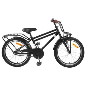 vidaXL Bicicleta Infantil 18 Polegadas para 5-7 anos Preto