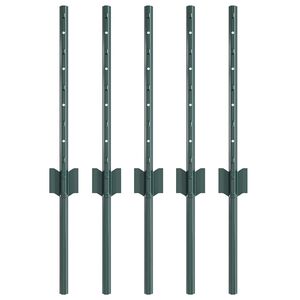 vidaXL Poste de Cerca 5 pcs Verde 80 cm A&ccedil;o