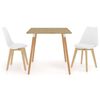 vidaXL 3 pcs conjunto de jantar branco