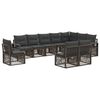 vidaXL Conjunto de Sof&aacute; de Jardim 10 pcs Cinzento vime PE