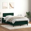 vidaXL Cama box spring c/ colch&atilde;o e LED 120x220 cm veludo verde-escuro