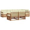 vidaXL Conjunto de Sof&aacute;s para Exterior 7 pcs Natural e Creme