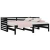 vidaXL Estrutura sof&aacute;-cama de puxar 2x(90x190) cm pinho maci&ccedil;o preto