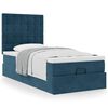 vidaXL Estrutura cama otomana colch&otilde;es 80x200 cm veludo azul escuro