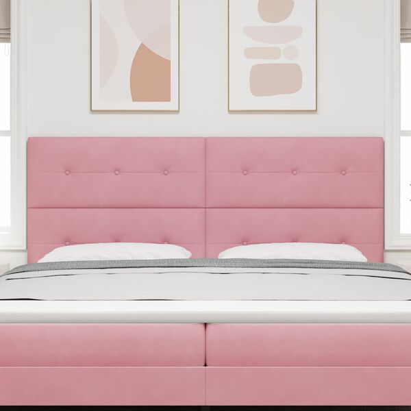 vidaXL Cabeceira com cabeceira Rosa 200 cm Couro Sint&eacute;tico