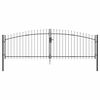 vidaXL Port&atilde;o Duplo WOERDEN 400 x 174,5 cm A&ccedil;o Cinzento Tranc&aacute;vel