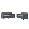 vidaXL 2 pcs conjunto de sof&aacute;s com almofad&otilde;es veludo cinzento-escuro