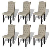 vidaXL Cadeiras de jantar 6 pcs tecido cor camel