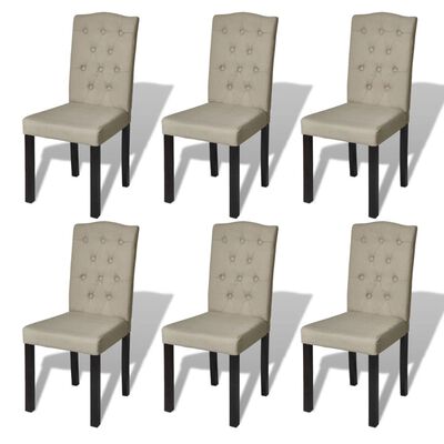 vidaXL Cadeiras de jantar 6 pcs tecido cor camel