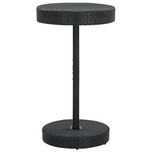 vidaXL Mesa de jardim 60,5x106 cm vime PE preto