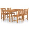 vidaXL Conjunto de jantar de jardim de 5 pe&ccedil;as 160x80 cm madeira de teca maci&ccedil;a