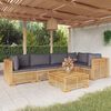 vidaXL 6 pcs conjunto lounge jardim c/ almofad&otilde;es madeira teca maci&ccedil;a