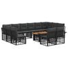 vidaXL Conjunto de Sof&aacute; de Jardim 13 unid. Preto e Cinza Escuro