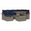 vidaXL Conjunto de Sof&aacute; de Jardim 7 unid. Cinzeto vime PE