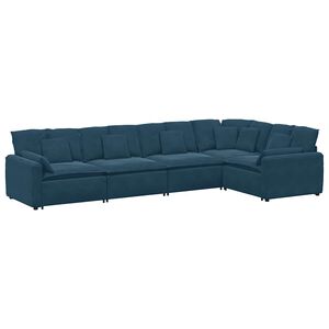 vidaXL Sof&aacute; modular com almofadas veludo azul