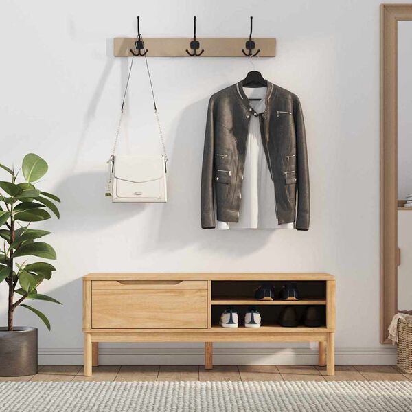 vidaXL Banco de corredor com gaveta FLORO Marrom Cera 115 x 40 x 45 cm