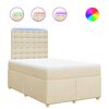 vidaXL Cama boxspring com colch&atilde;o 120x190 cm tecido cor creme