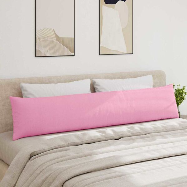 vidaXL Travesseiros de Sofá 2 pcs Rosa 200 x 40 cm tecido