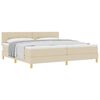 vidaXL Cama Box com almofada com cabeceira Creme 200 x 200 cm tecido