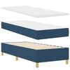 vidaXL Cama Box Springs com Colch&atilde;o Cinza Escuro 90x190 cm Azul tecido