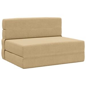 vidaXL Colch&atilde;o de Sof&aacute;-Camas Dobr&aacute;vel Verde Cinza 70 x 80 x 60 cm