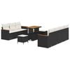 vidaXL Conjunto de Sof&aacute; de Jardim 10 pcs Preto vime PE