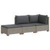 vidaXL 3 unid. Conjunto de Lounge em Rattan com Almofadas GENDT