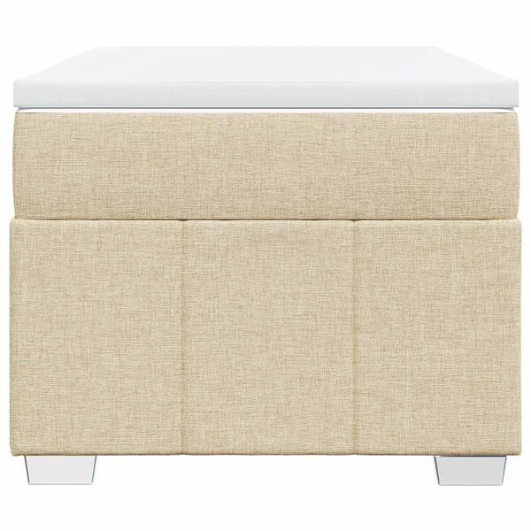 vidaXL Cama com molas/colch&atilde;o 100x200 cm tecido cor creme