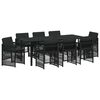 vidaXL Conjunto de Jantar para Jardim 9 unid. Preto A&ccedil;o revestido a p&oacute;