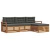 vidaXL Conjunto de Sof&aacute;s para Exterior 4 pcs Natural e Antracite